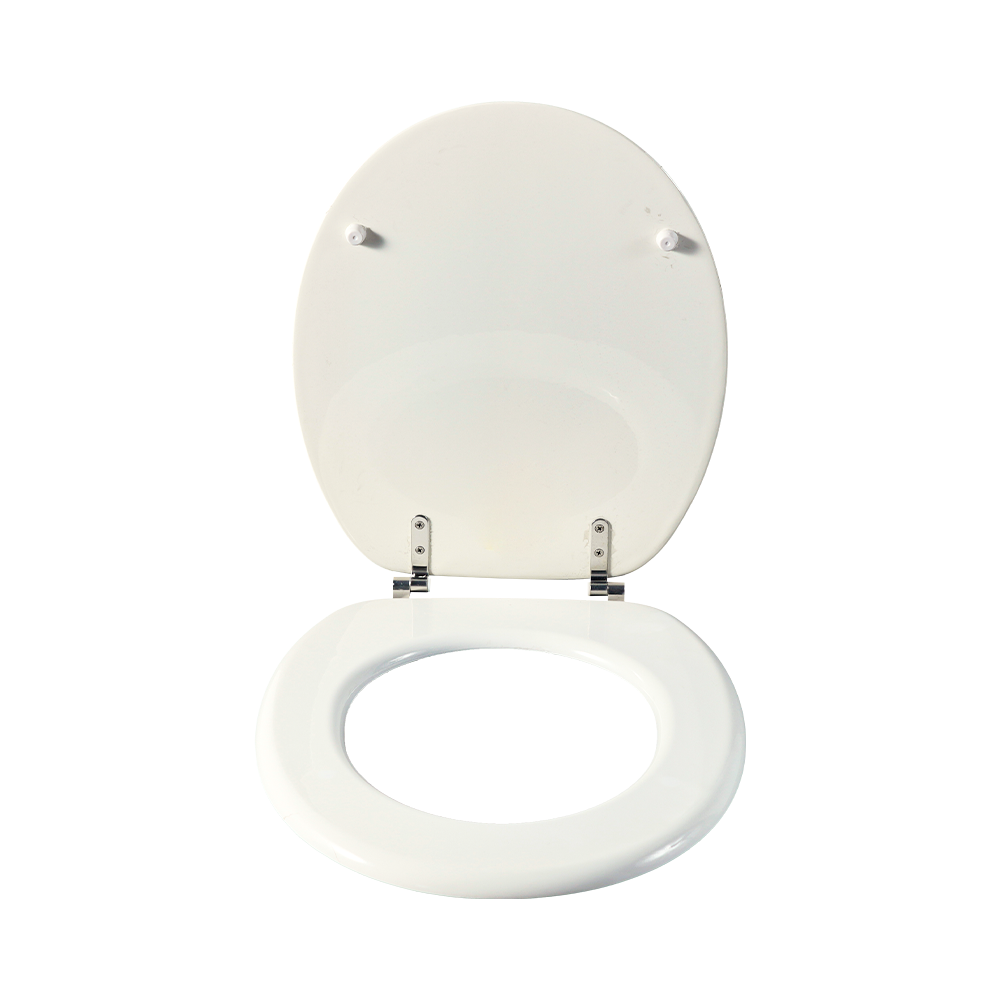 1519 Stainless steel hinged white molded toilet seat