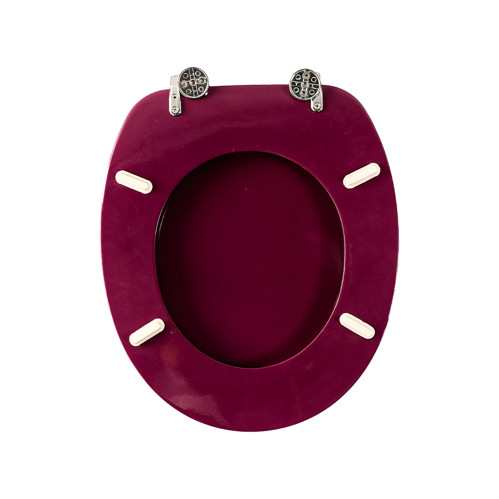 Lavender purple molded round round edge white moulded toilet seat