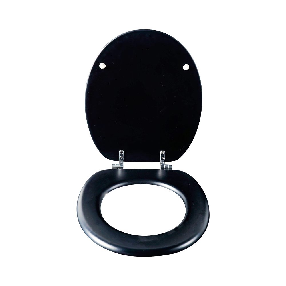 Classic and durable black molded toilet seat