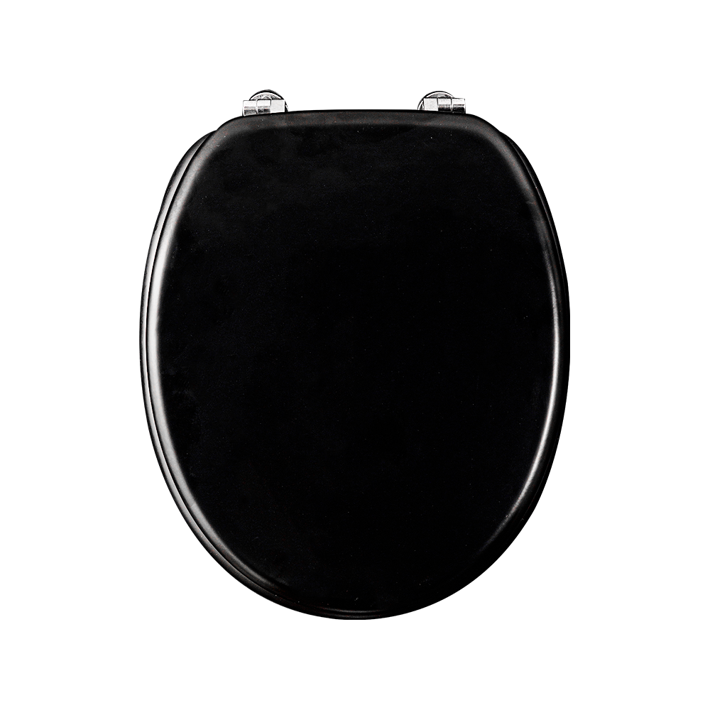 Classic and durable black molded toilet seat