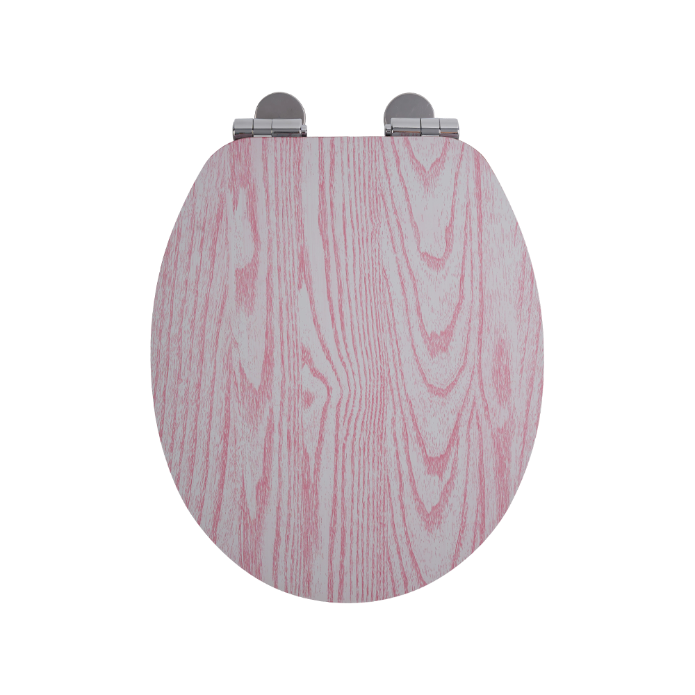 Flat MDF toilet seat with gray background and purple natural grain Flat MDF toilet seat with gray background and purple natural grain
