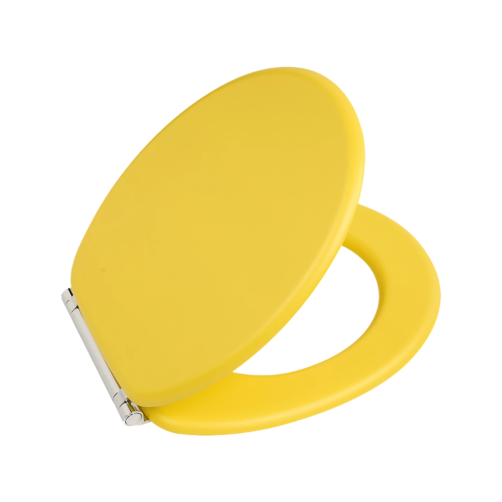 Yellow matte skin-like finish molded toilet seat Yellow matte skin-like finish molded toilet seat