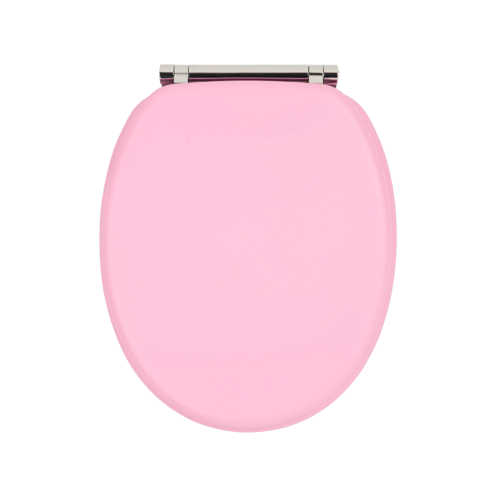 Pink matte skin-like finish molded toilet seat Pink matte skin-like finish molded toilet seat