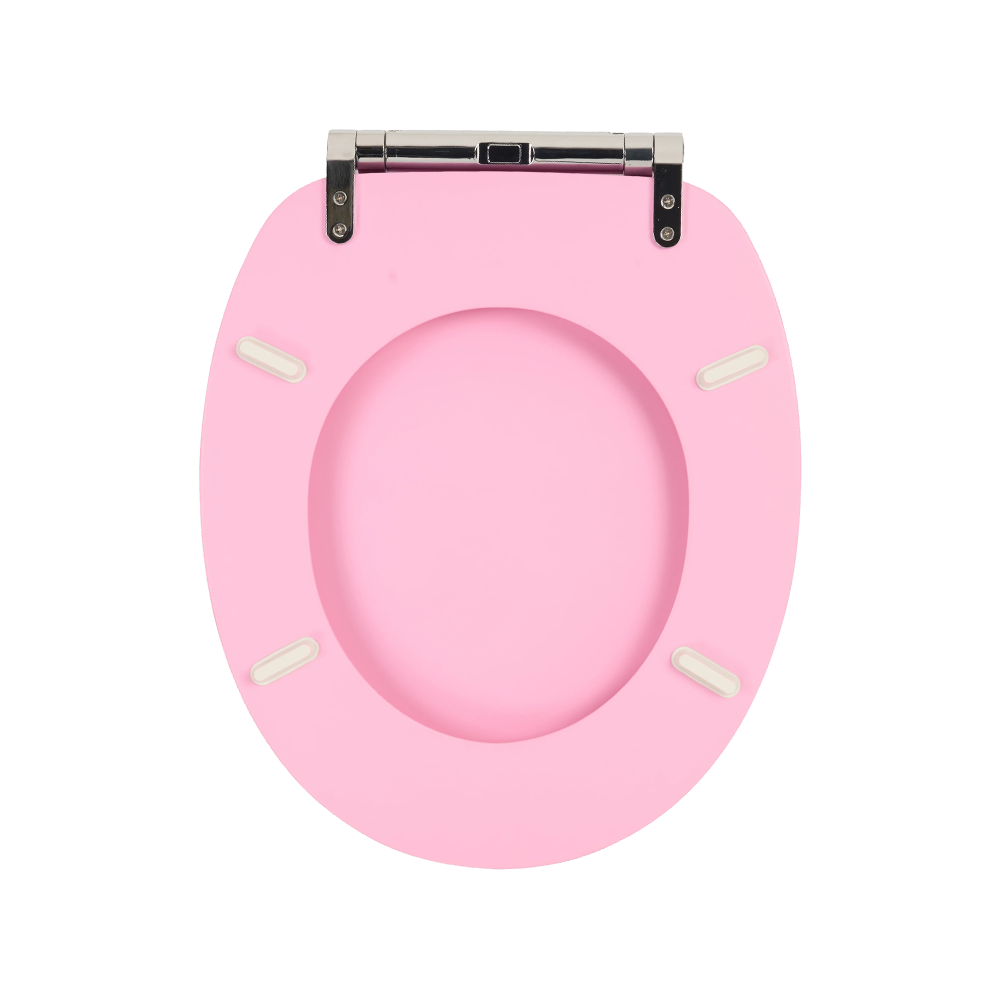 Pink matte skin-like finish molded toilet seat Pink matte skin-like finish molded toilet seat