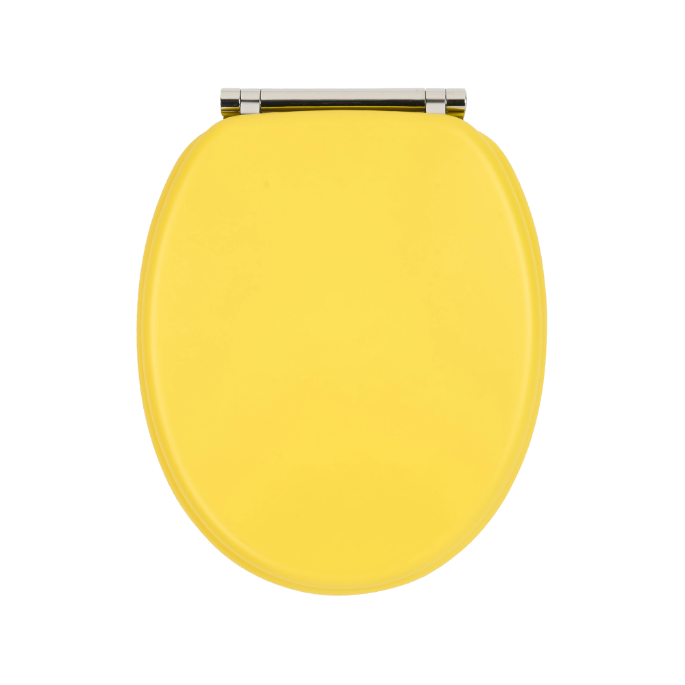 Yellow matte skin-like finish molded toilet seat Yellow matte skin-like finish molded toilet seat