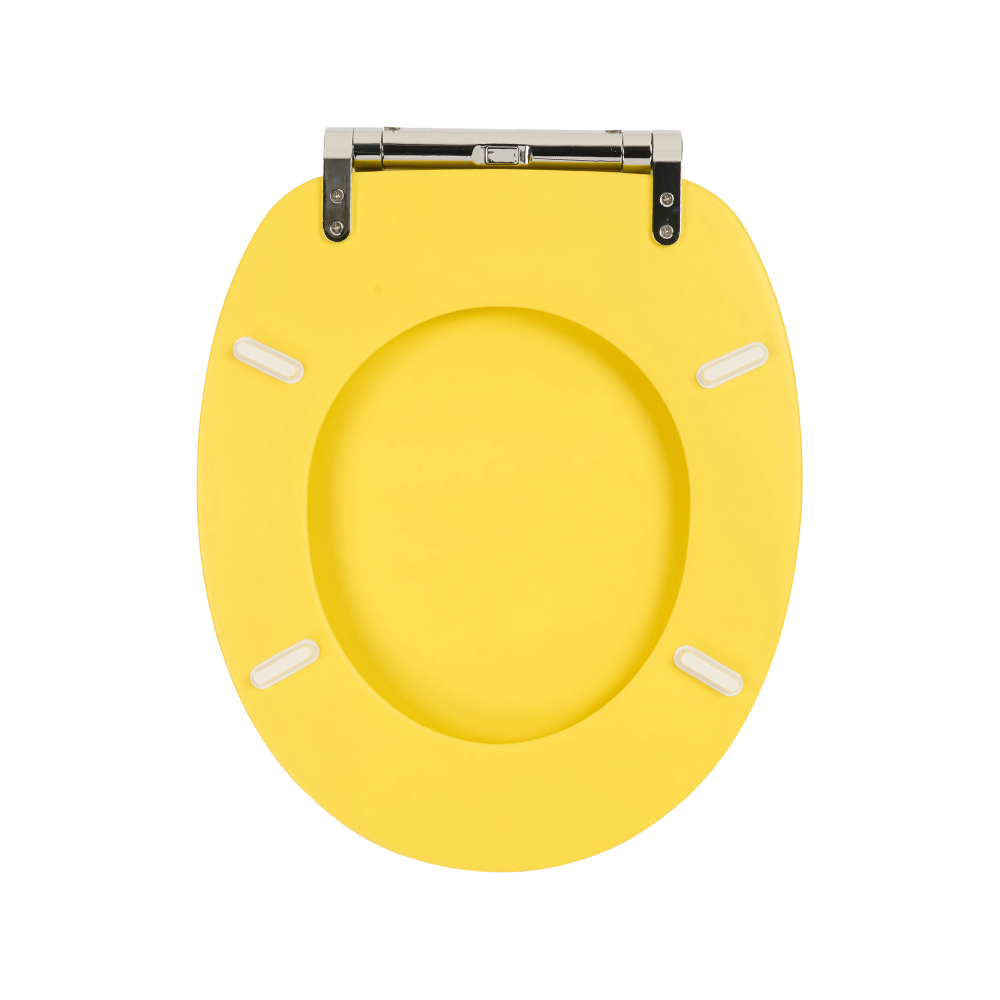 Yellow matte skin-like finish molded toilet seat Yellow matte skin-like finish molded toilet seat