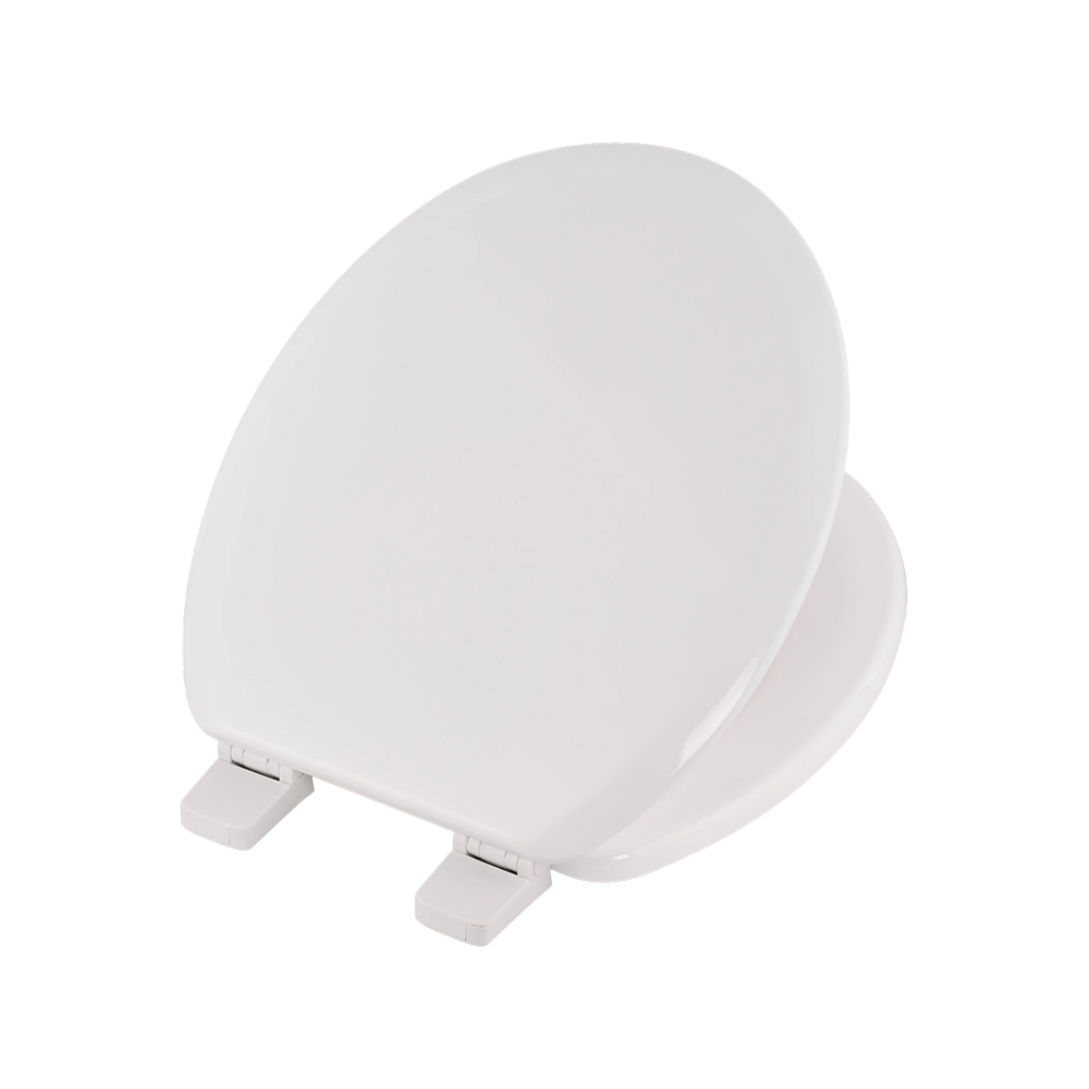 Glossy white molded toilet seat Glossy white molded toilet seat