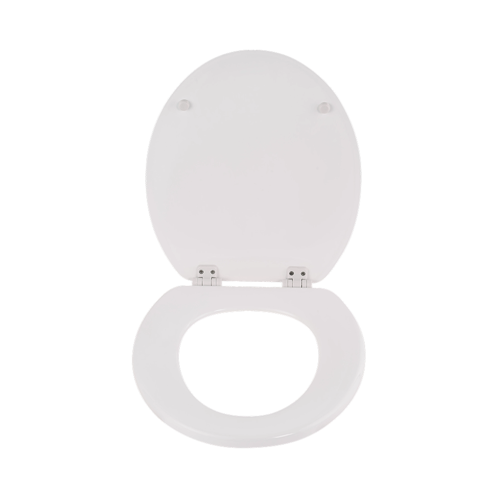Glossy white molded toilet seat Glossy white molded toilet seat