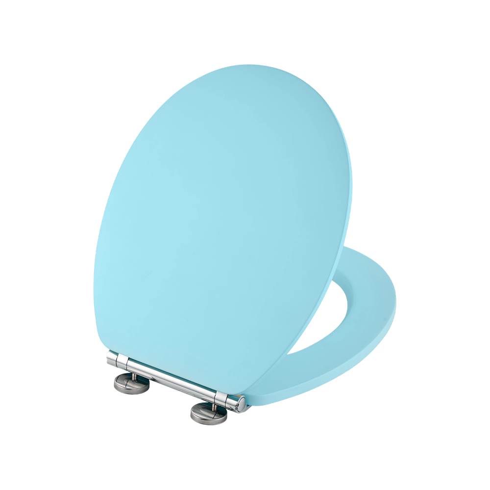 Sky blue matte flat MDF toilet seat Sky blue matte flat MDF toilet seat