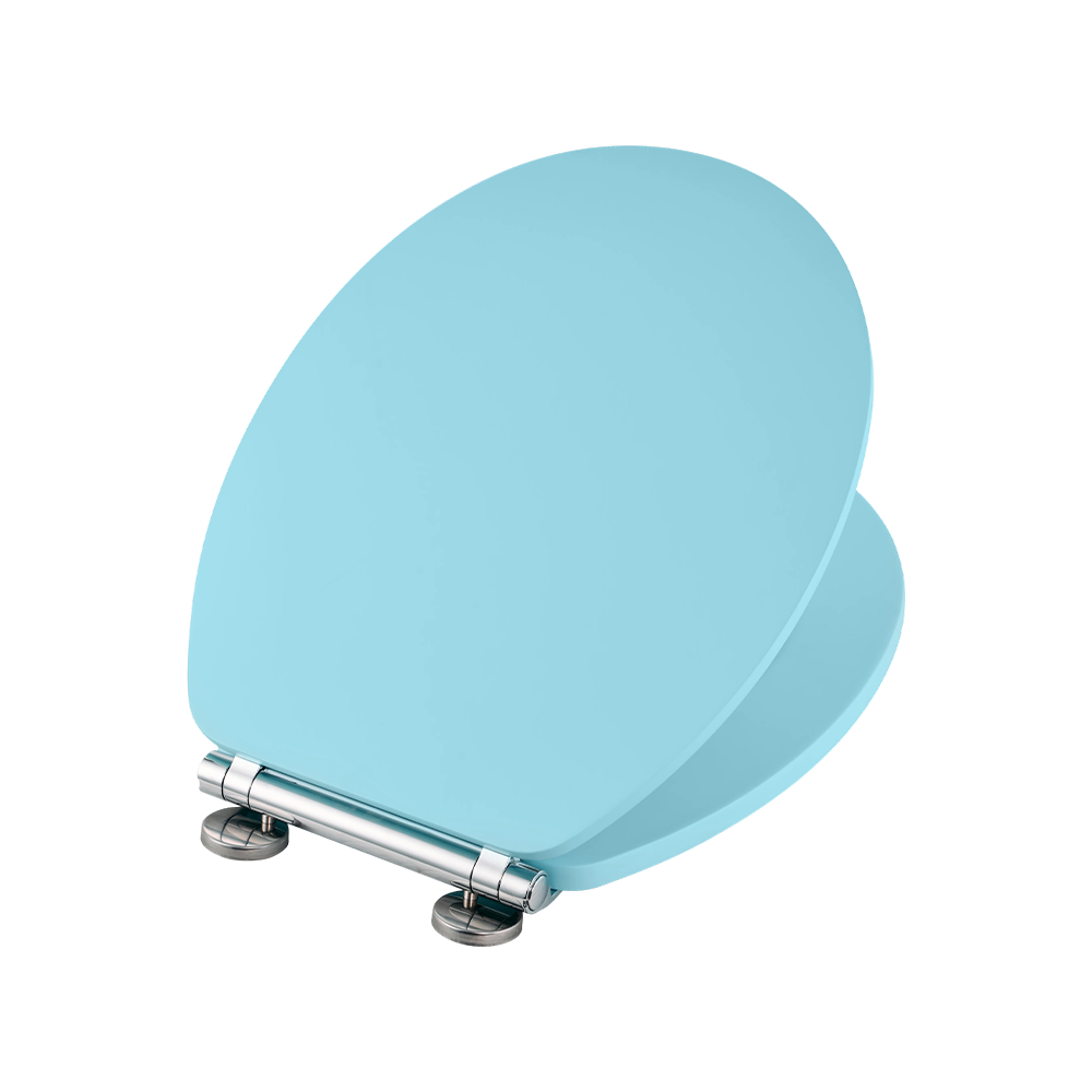 Sky blue matte flat MDF toilet seat Sky blue matte flat MDF toilet seat