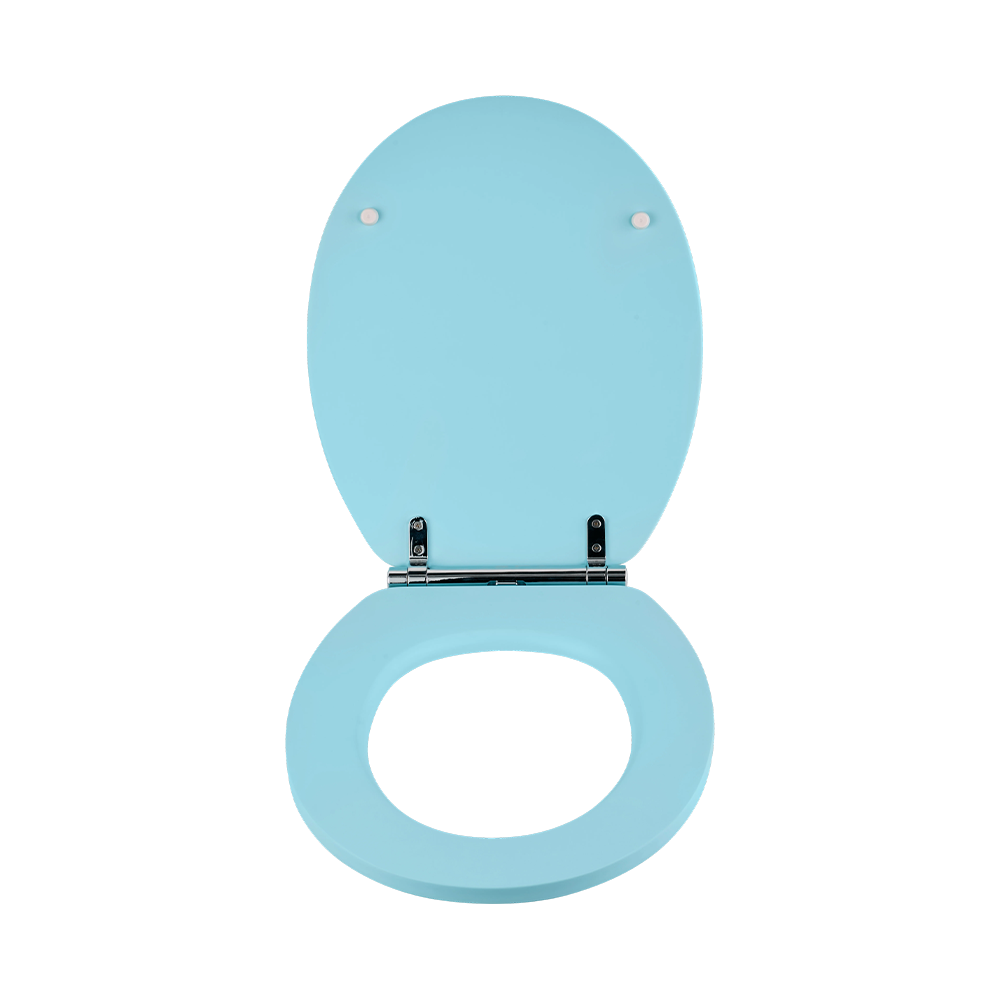 Sky blue matte flat MDF toilet seat Sky blue matte flat MDF toilet seat