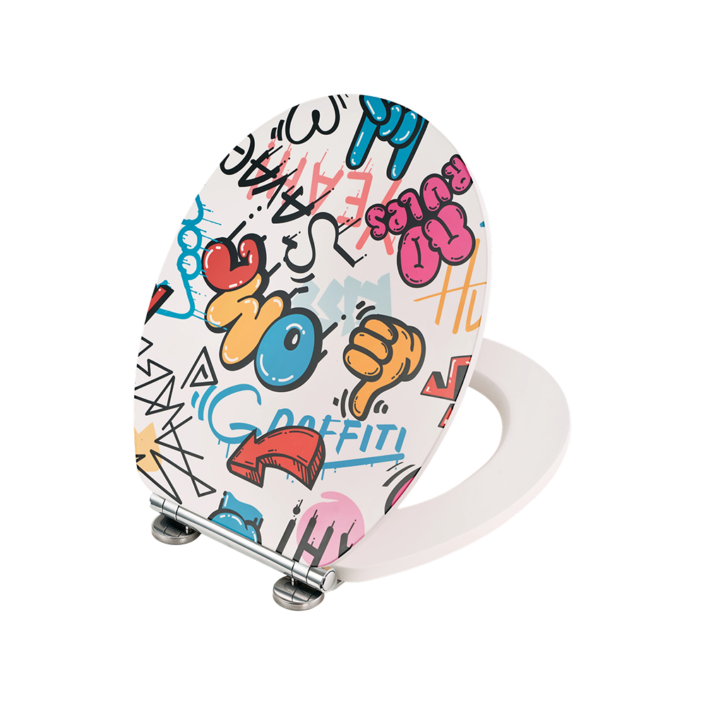 18-inch high-gloss printed MDF toilet seat 18-inch high-gloss printed MDF toilet seat