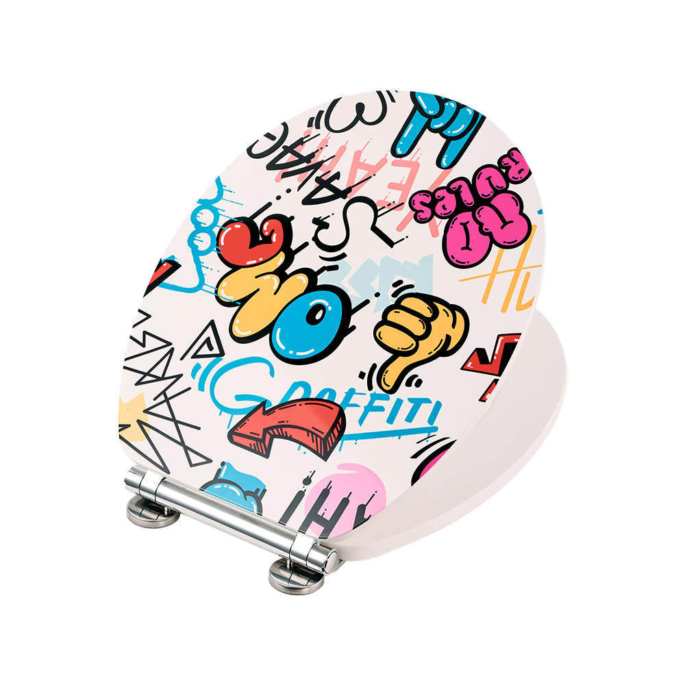 18-inch high-gloss printed MDF toilet seat 18-inch high-gloss printed MDF toilet seat