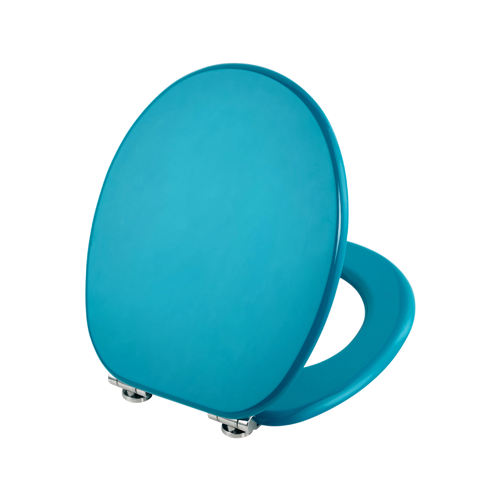 Blue high-gloss molded toilet seat Blue high-gloss molded toilet seat