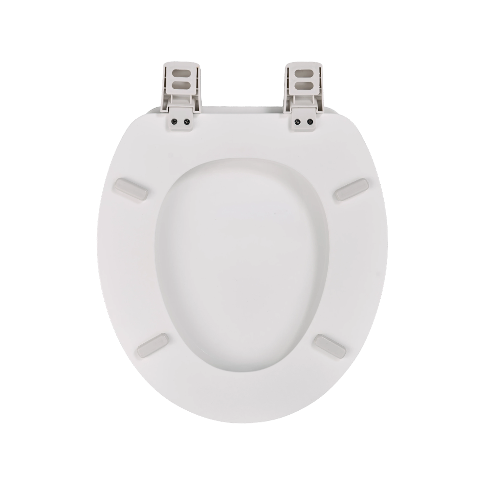 Glossy white molded toilet seat Glossy white molded toilet seat