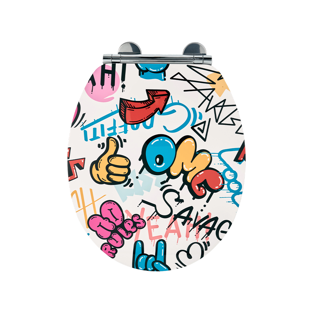 18-inch high-gloss printed MDF toilet seat 18-inch high-gloss printed MDF toilet seat