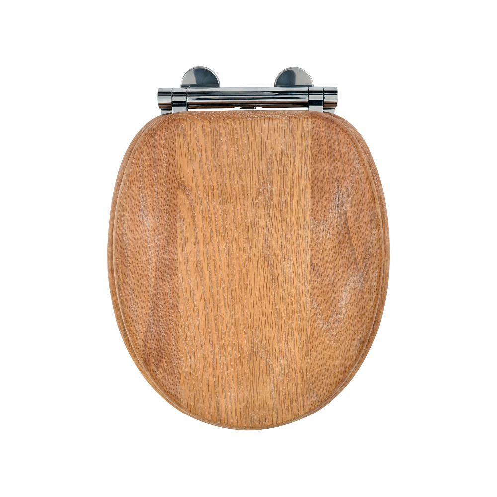 Antique-finish matte oak toilet seat Antique-finish matte oak toilet seat