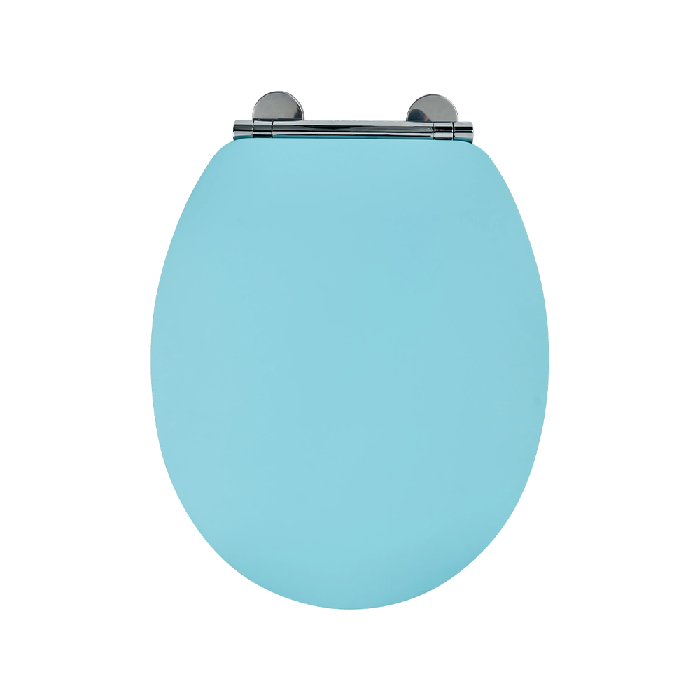 Sky blue matte flat MDF toilet seat Sky blue matte flat MDF toilet seat