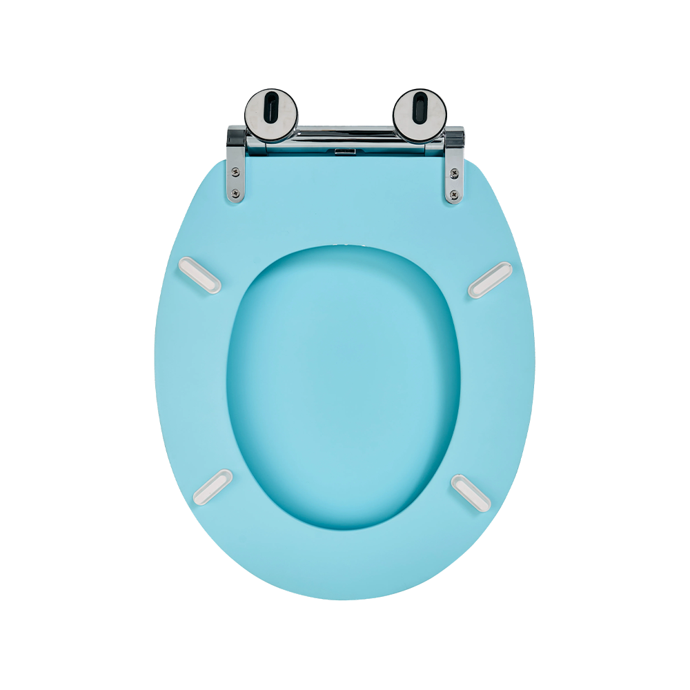Sky blue matte flat MDF toilet seat Sky blue matte flat MDF toilet seat