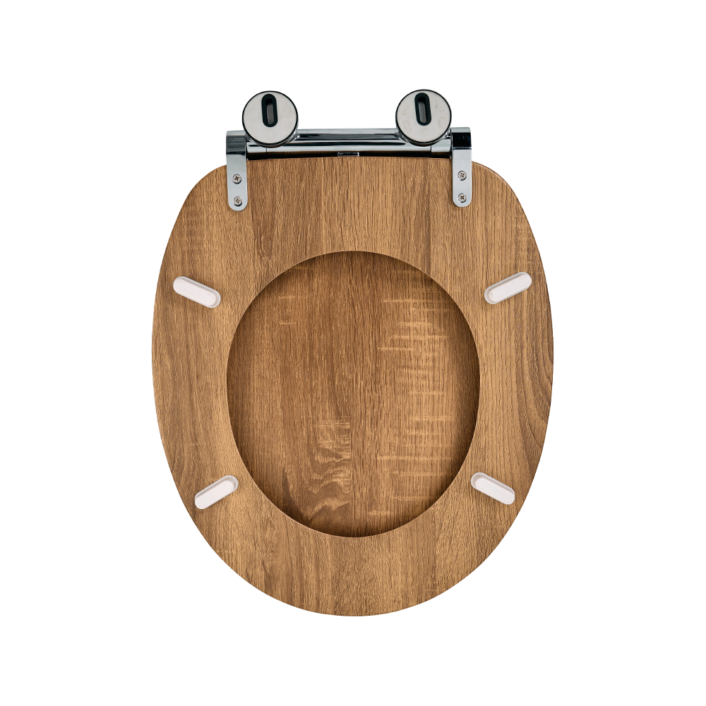 Oak-finish PVC molded toilet seat Oak-finish PVC molded toilet seat